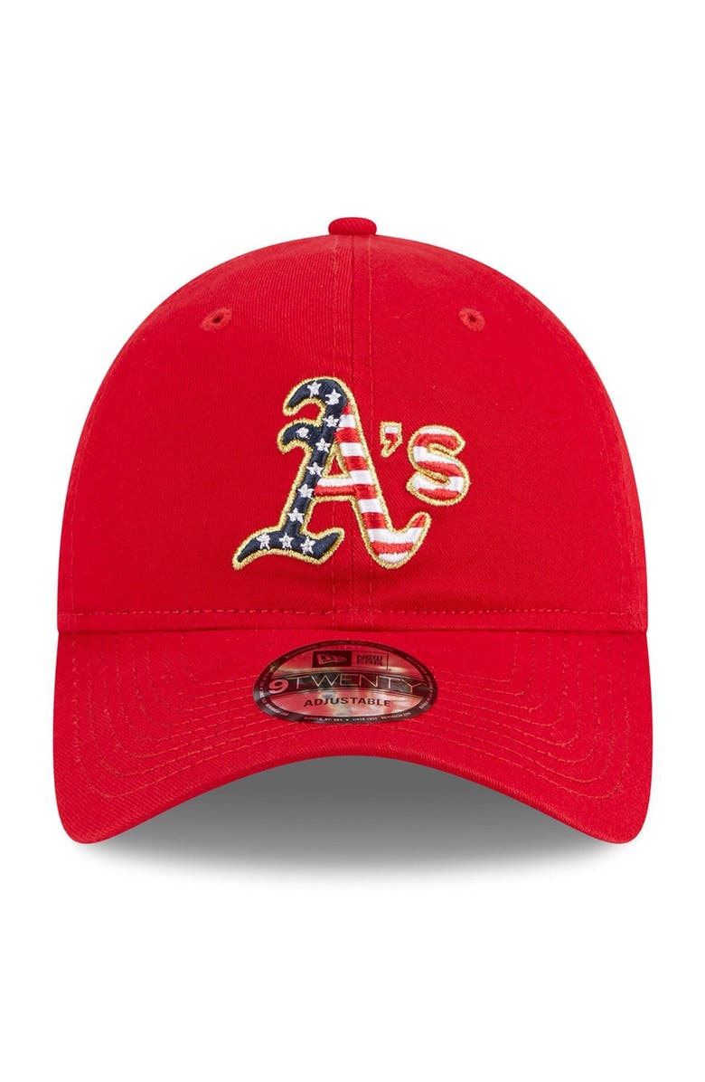 New Era Men's New Era Red Oakland Athletics 2023 Fourth of July 9TWENTY Adjustable Hat, Alternate, color, Red