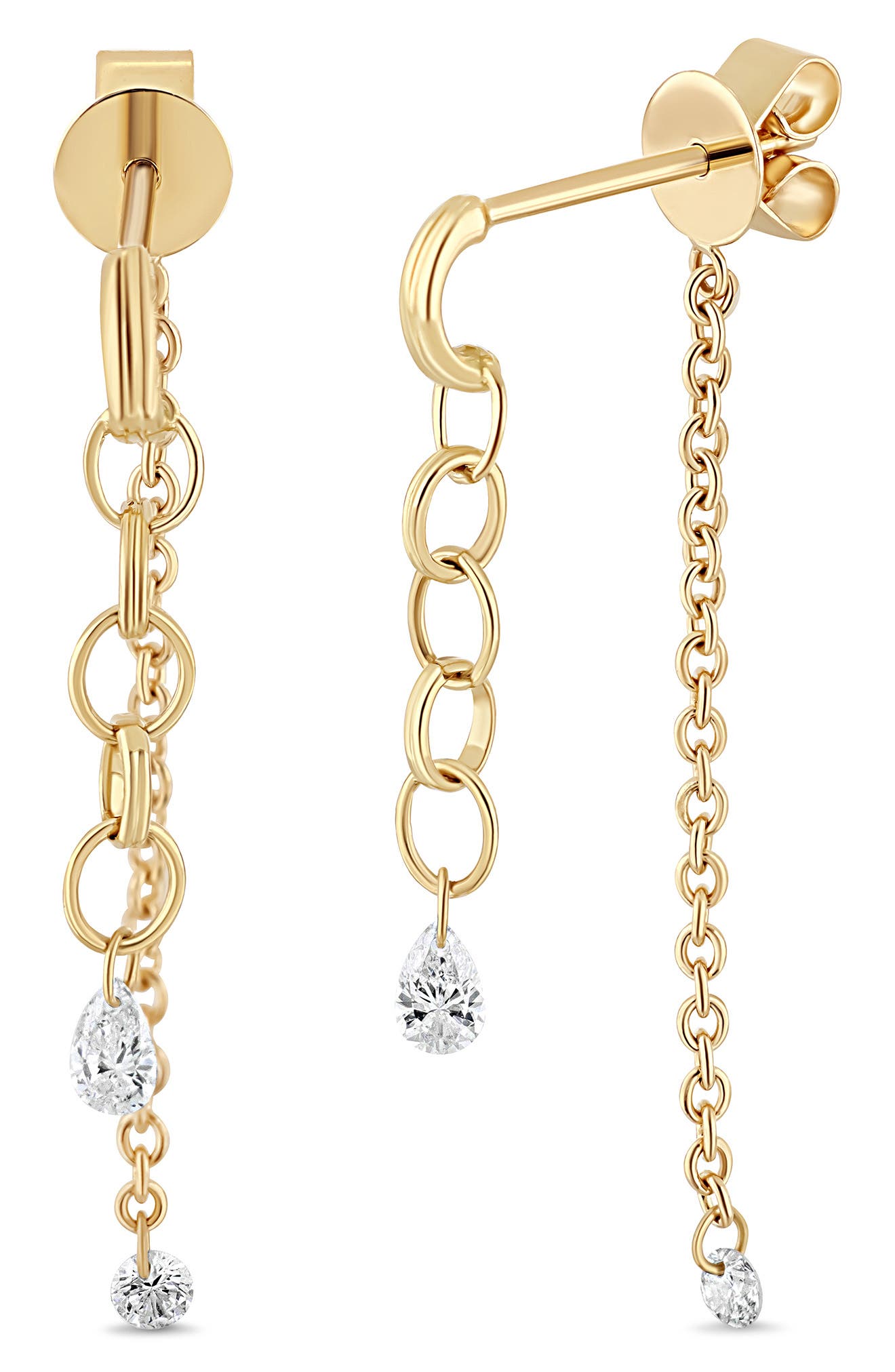 Audrey 18k Gold Diamond Drop Earrings