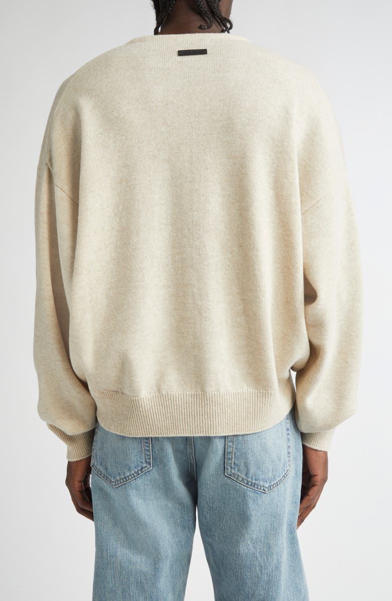 Fear of God Fine Knit Merino Wool Henley, Alternate, color, Heather Beige