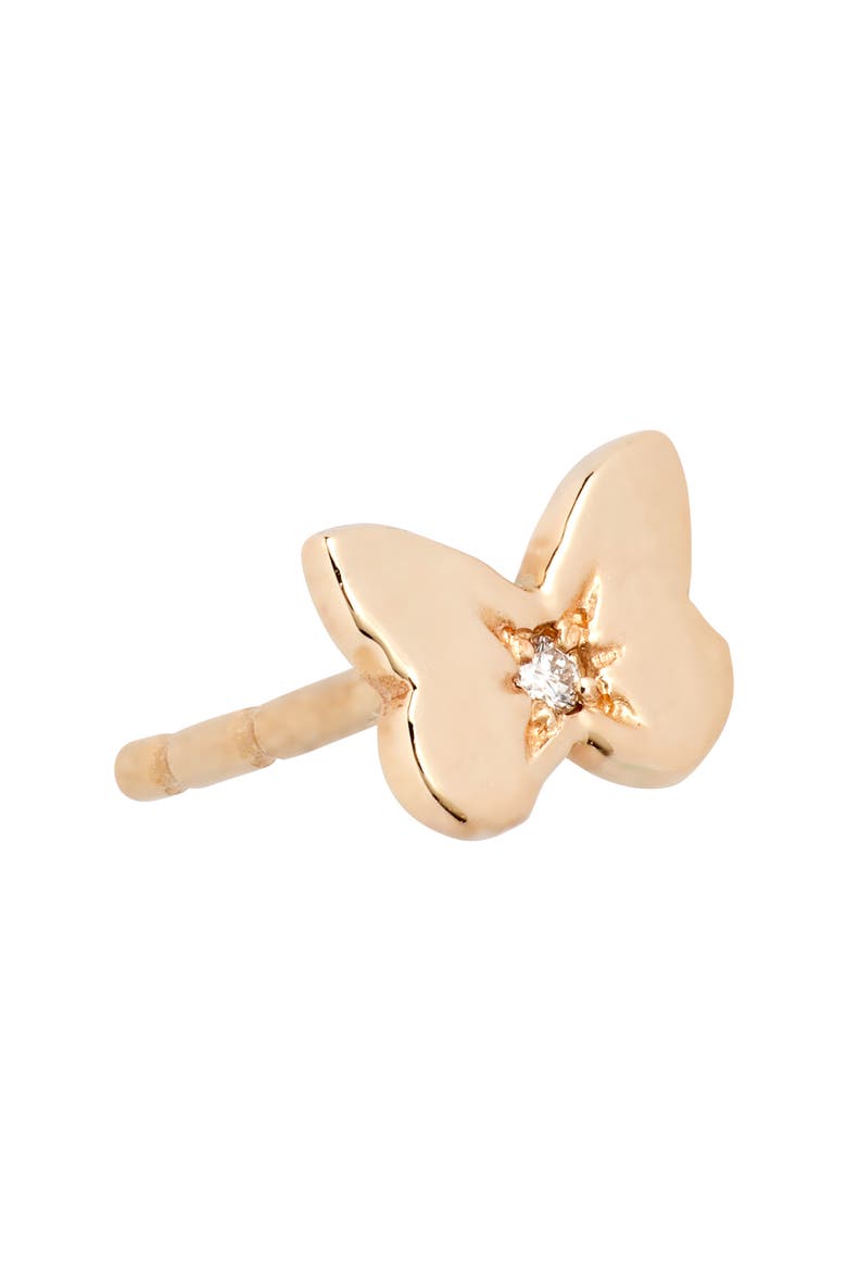 Mini Diamond Butterfly Stud Earrings, Alternate, color, GOLD