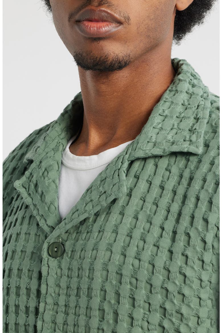 Waffle Camp Shirt, Alternate, color, GREEN