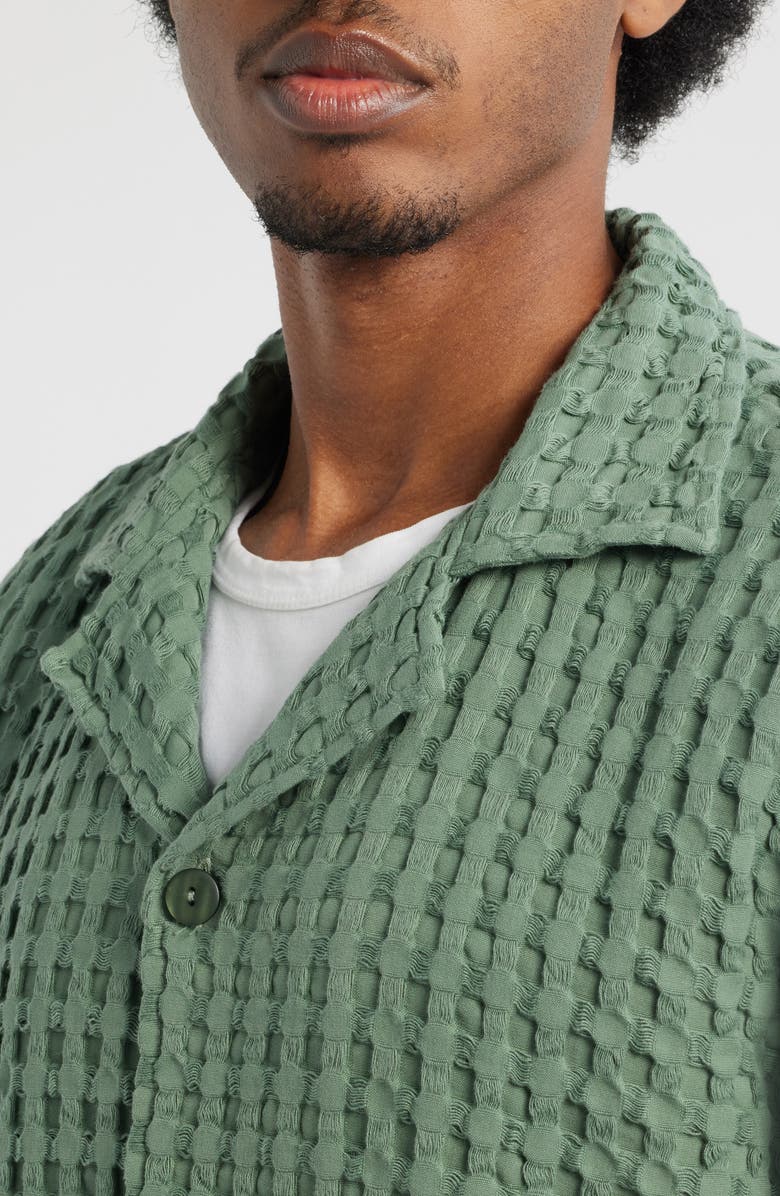 OAS Waffle Camp Shirt, Alternate, color, Green