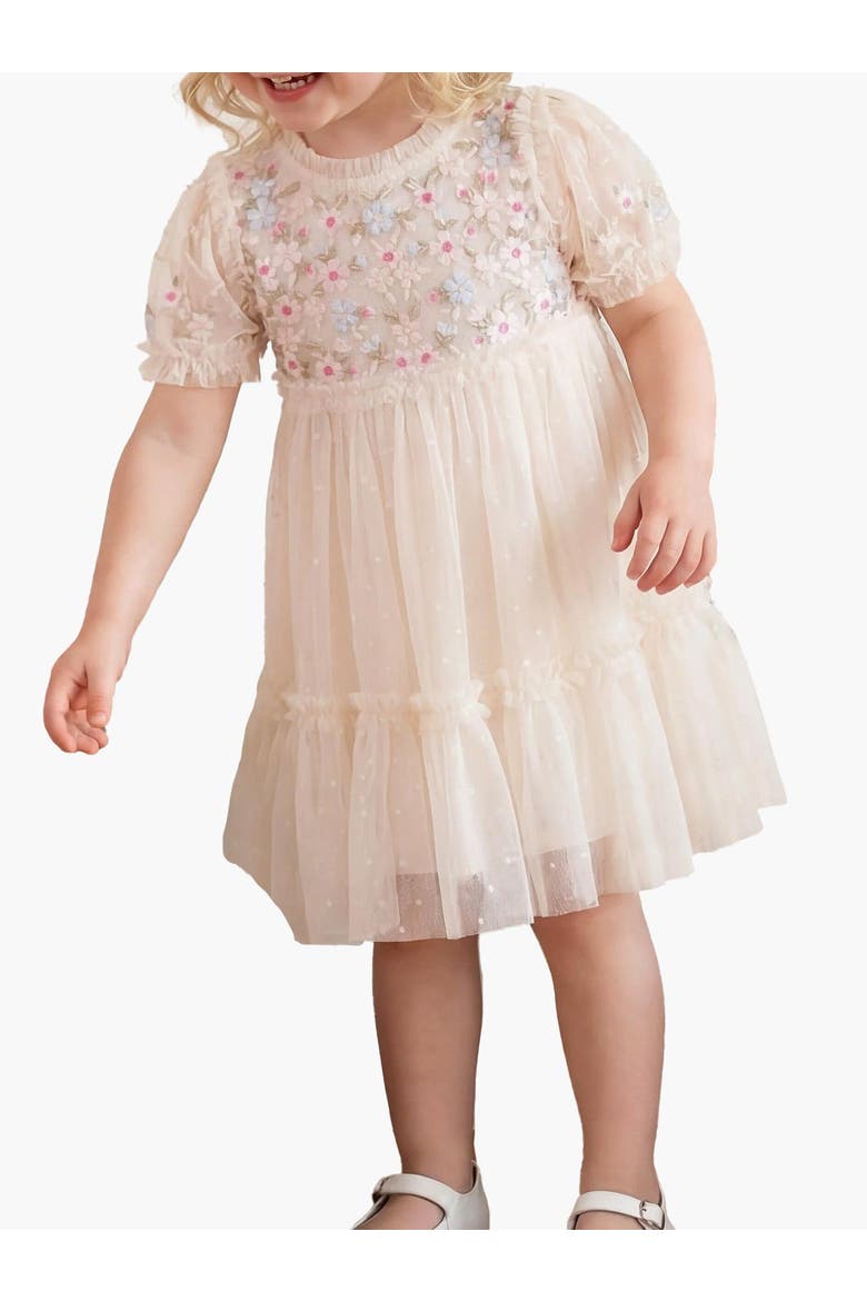 Kids' Garland Ribbon Bodice Baby Dress, Alternate, color, Cream/Pastel Lemon