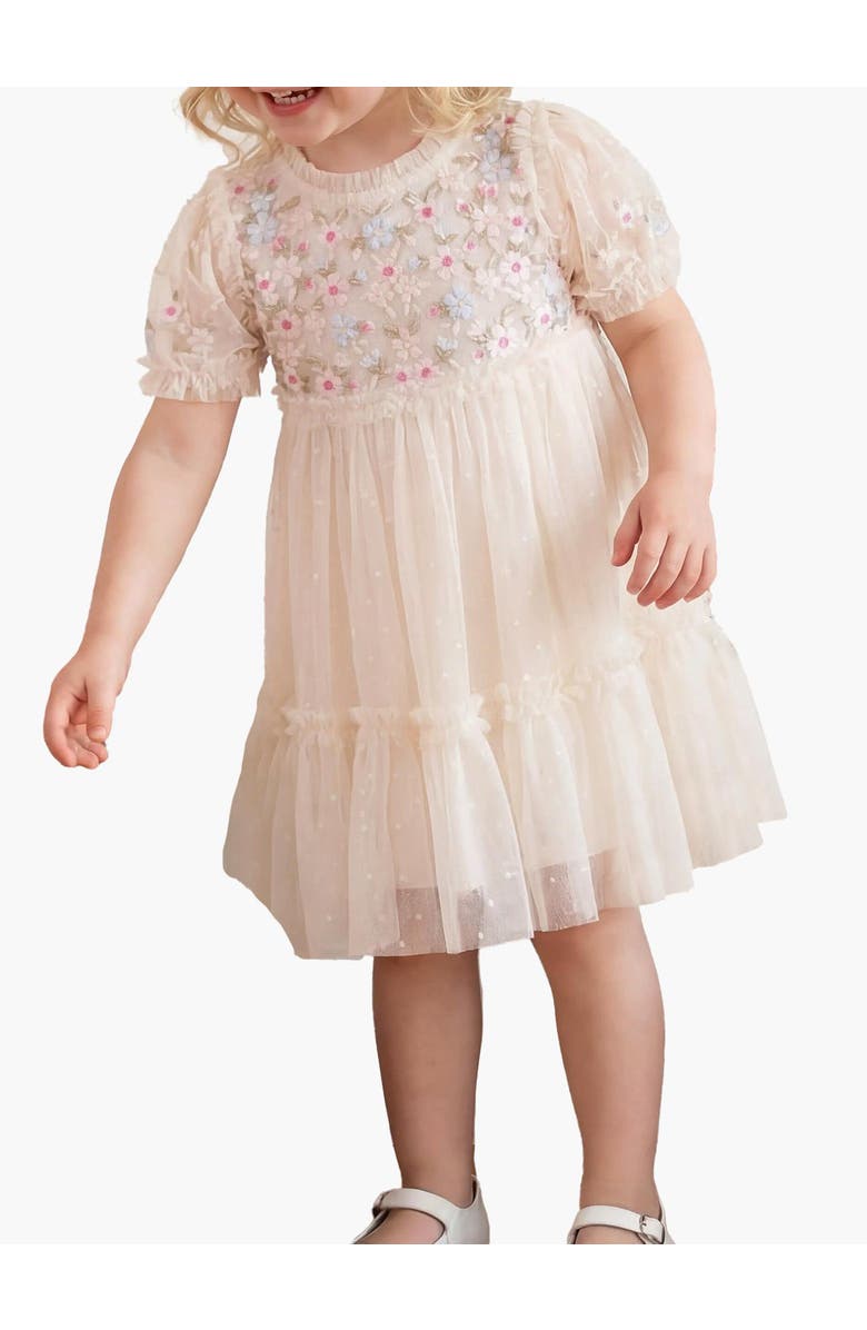 Needle & Thread Garland Ribbon Bodice Baby Dress, Alternate, color, Cream/Pastel Lemon
