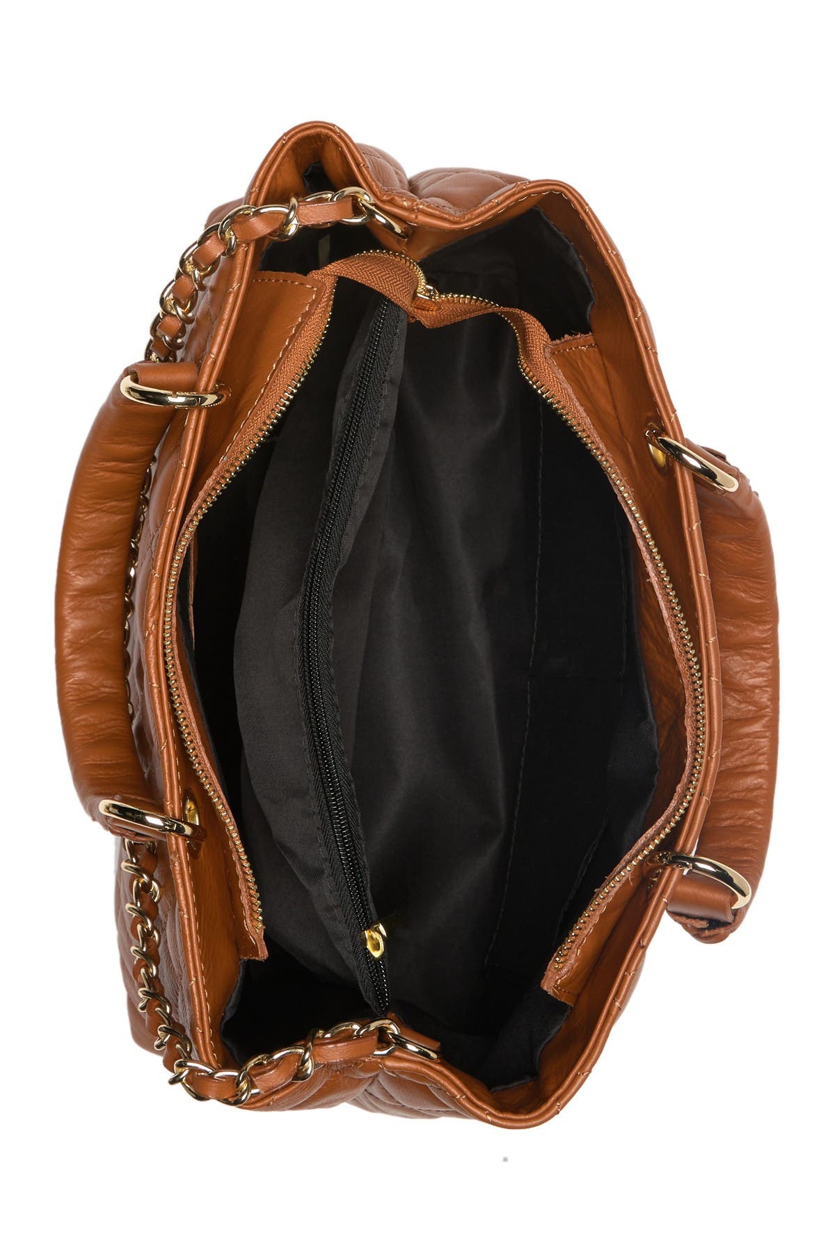 Quilted Leather Satchel, Alternate, color, SADDLE
