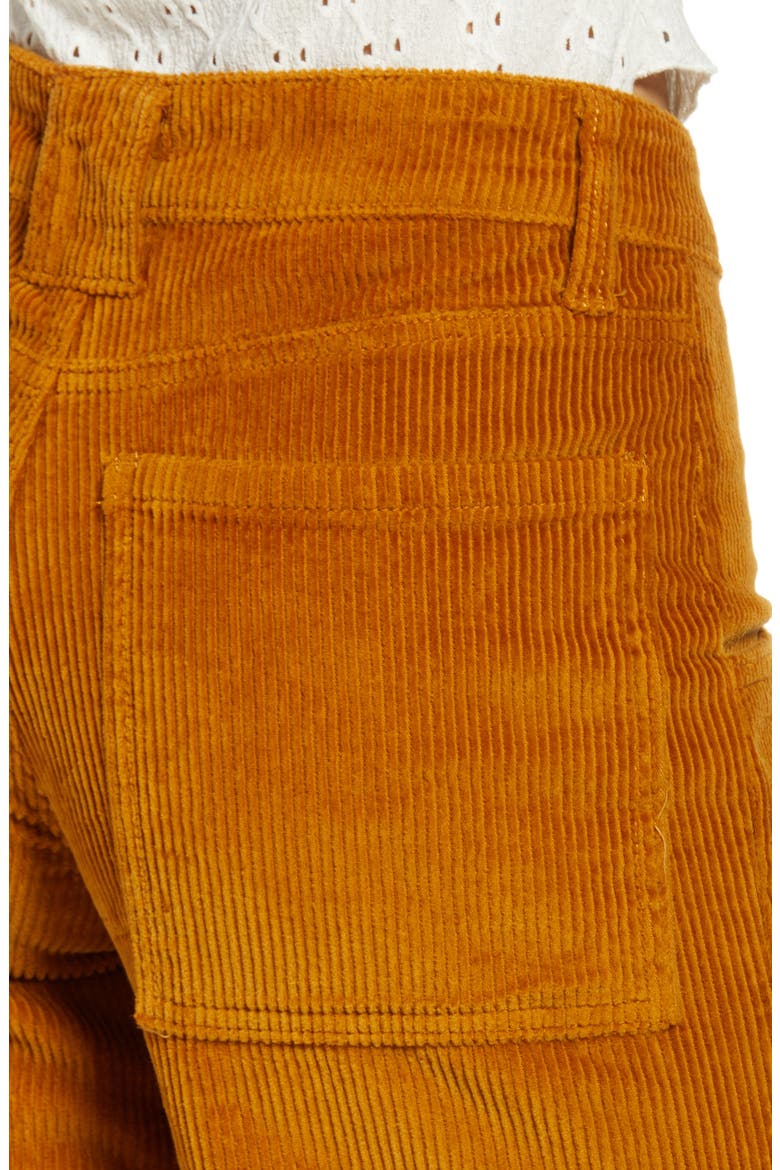 Wide Leg Stretch Cotton Corduroy Pants, Alternate, color, BROWN BUCKTHORN