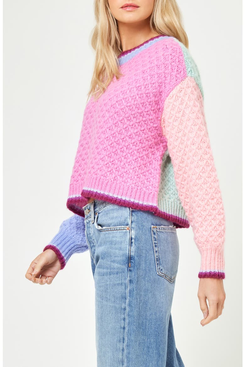 Pretty Please Colorblock Sweater, Alternate, color, COSTA DEL SOL COLORBLOCK