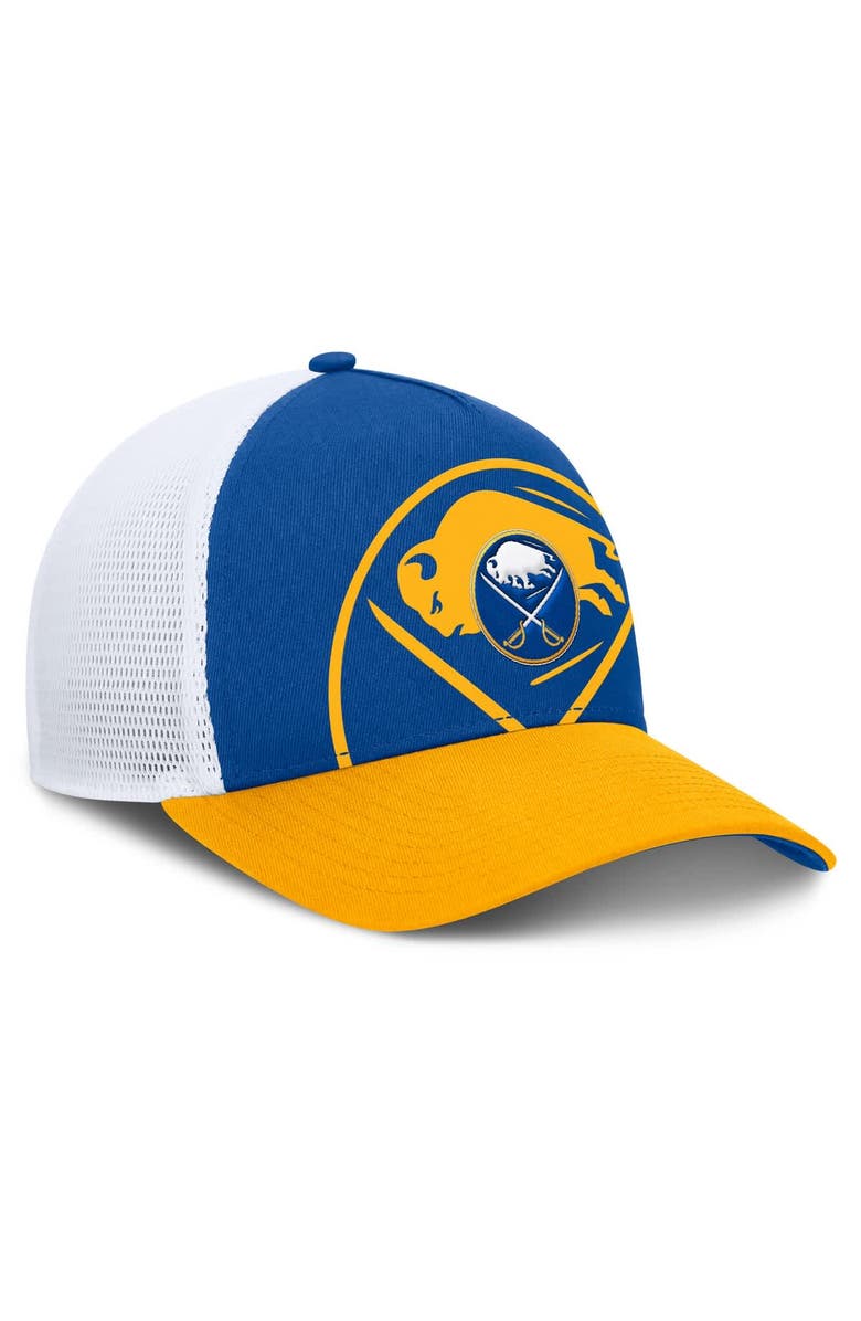 FANATICS Men's Fanatics Royal/Gold Buffalo Sabres Authentic Pro A-Frame Rink Adjustable Hat, Alternate, color, Royal
