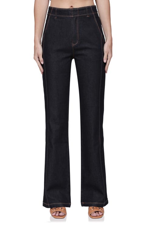 High Waist Wide Leg Jeans (Dark Rinse Wash)