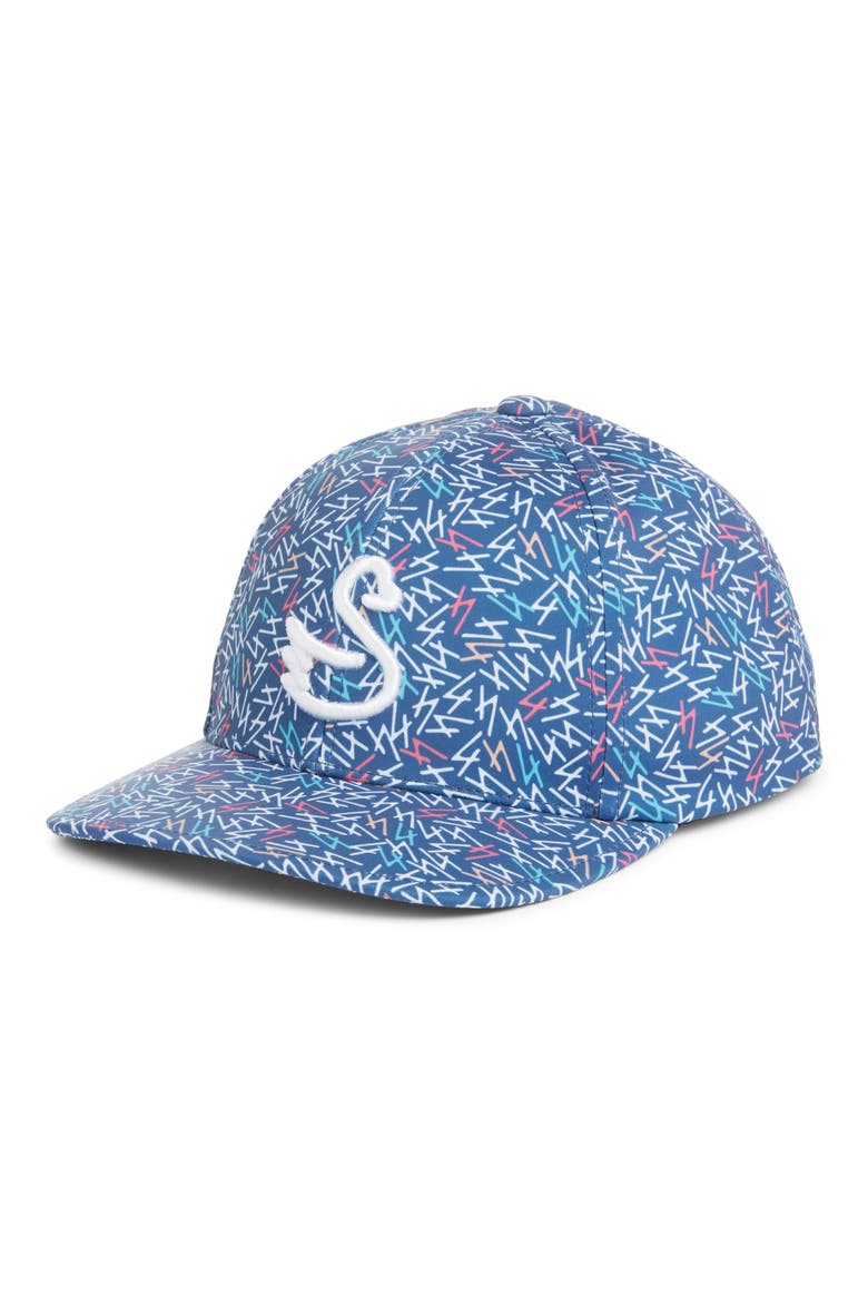 Vance Geo Print Snapback Golf Hat, Main, color, NAVY