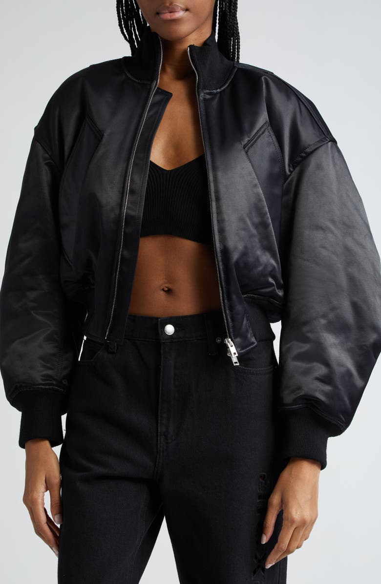 Alexander Wang Sateen Bomber Jacket, Alternate, color, 