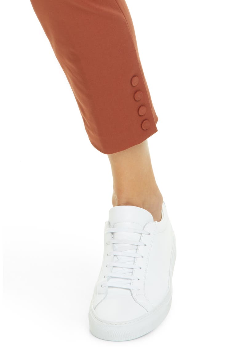 Stretch Cotton Crop Pants, Alternate, color, COGNAC