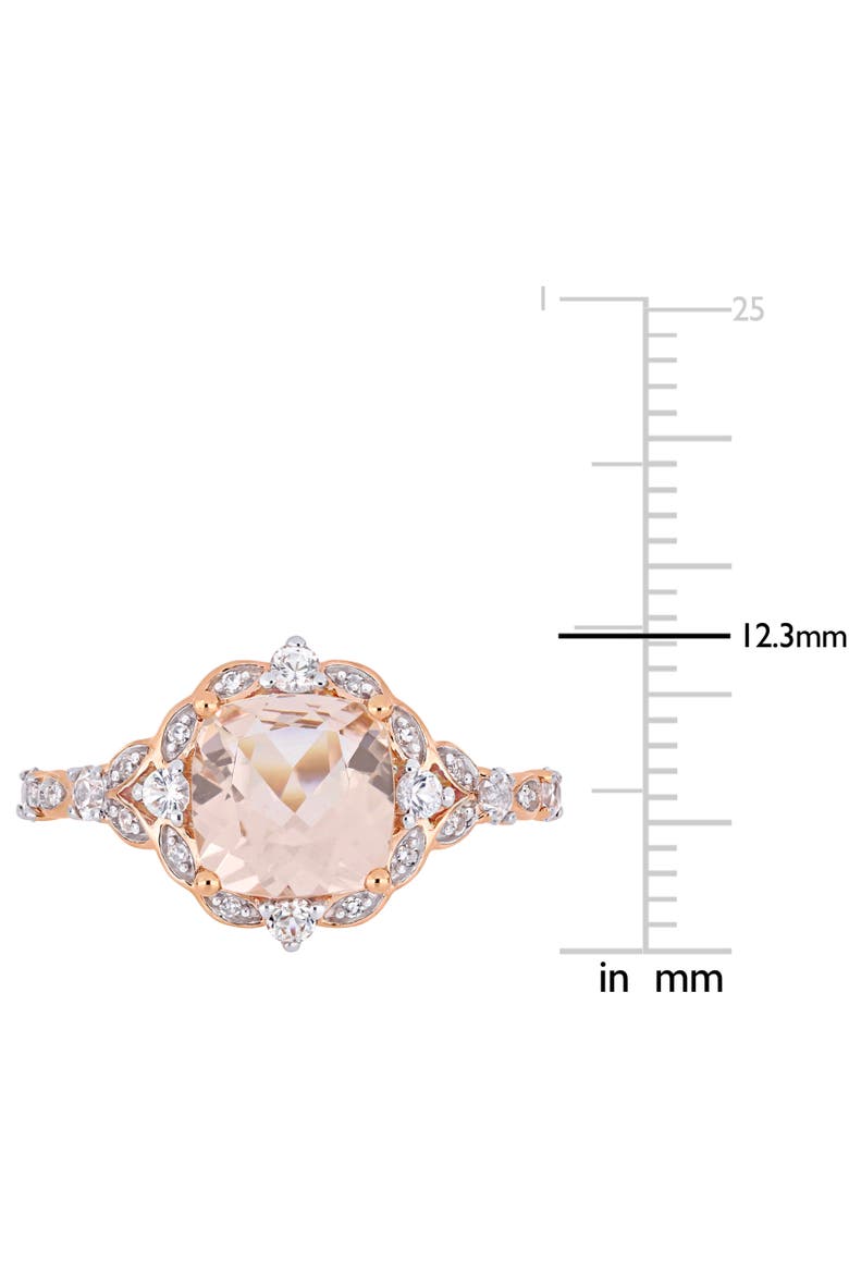 Morganite & White Sapphire Vintage Halo Ring, Alternate, color, Morganite