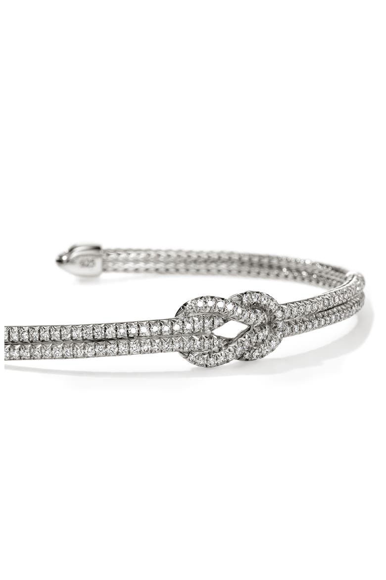Love Knot Bracelet, Sterling Silver, Diamonds, Alternate, color, SILVER
