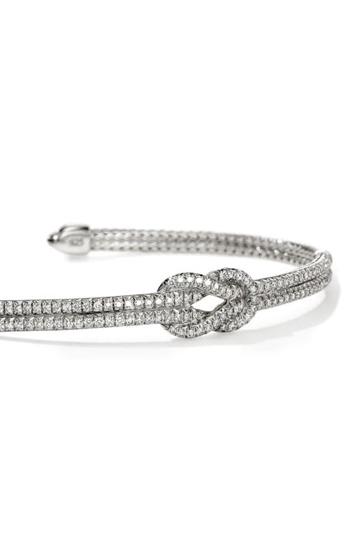 John Hardy Sterling Silver Love Knot Diamond Bracelet In Metallic