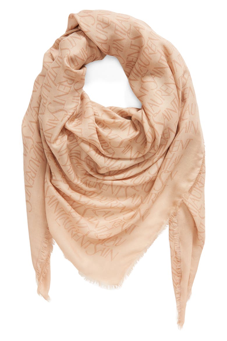 Grand Carre Modal & Cashmere Scarf, Alternate, color, BEIGE/ LIGHT BROWN