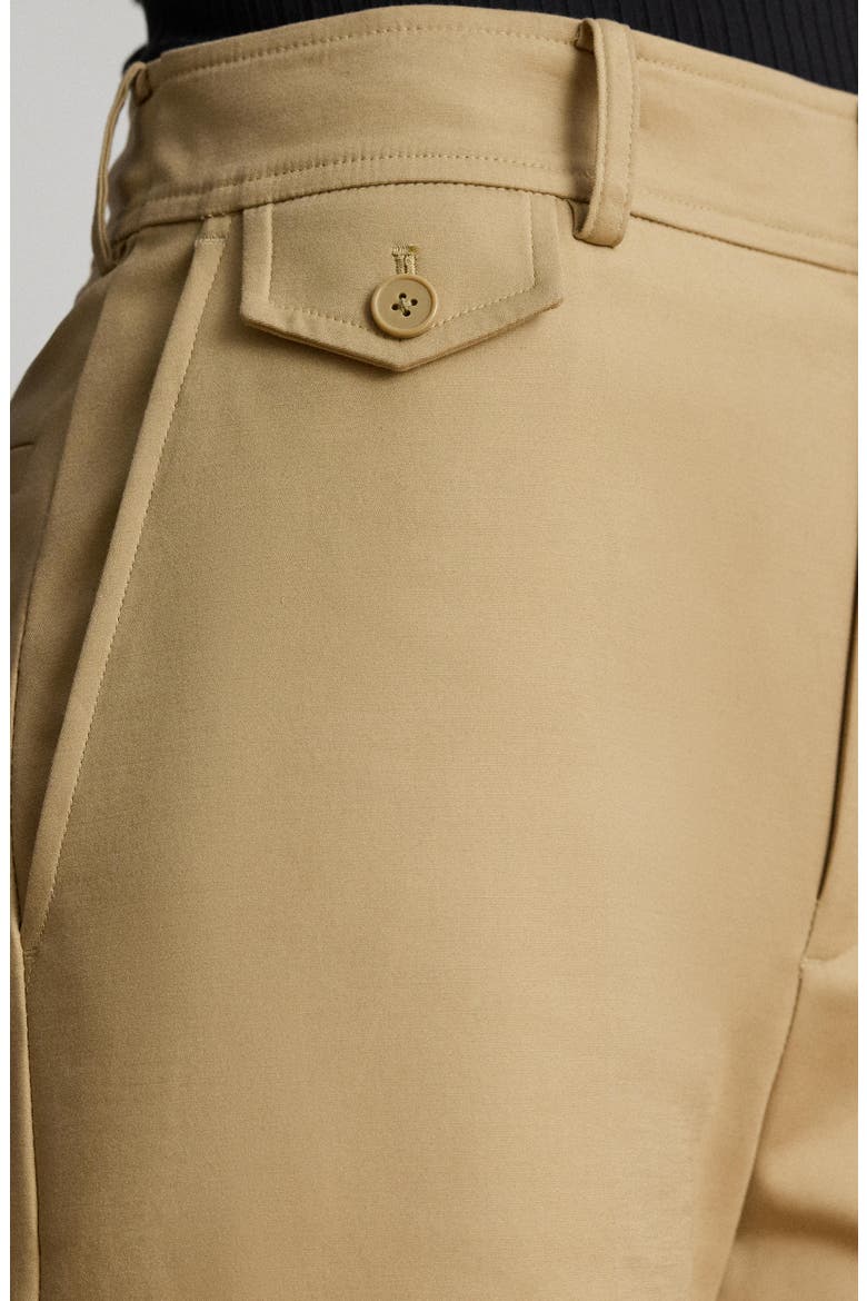 Cotton Stretch Twill Crop Wide Leg Pants, Alternate, color, BIRCH BEIGE