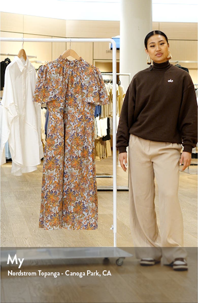 Print Mock Neck Midi Dress, sales video thumbnail