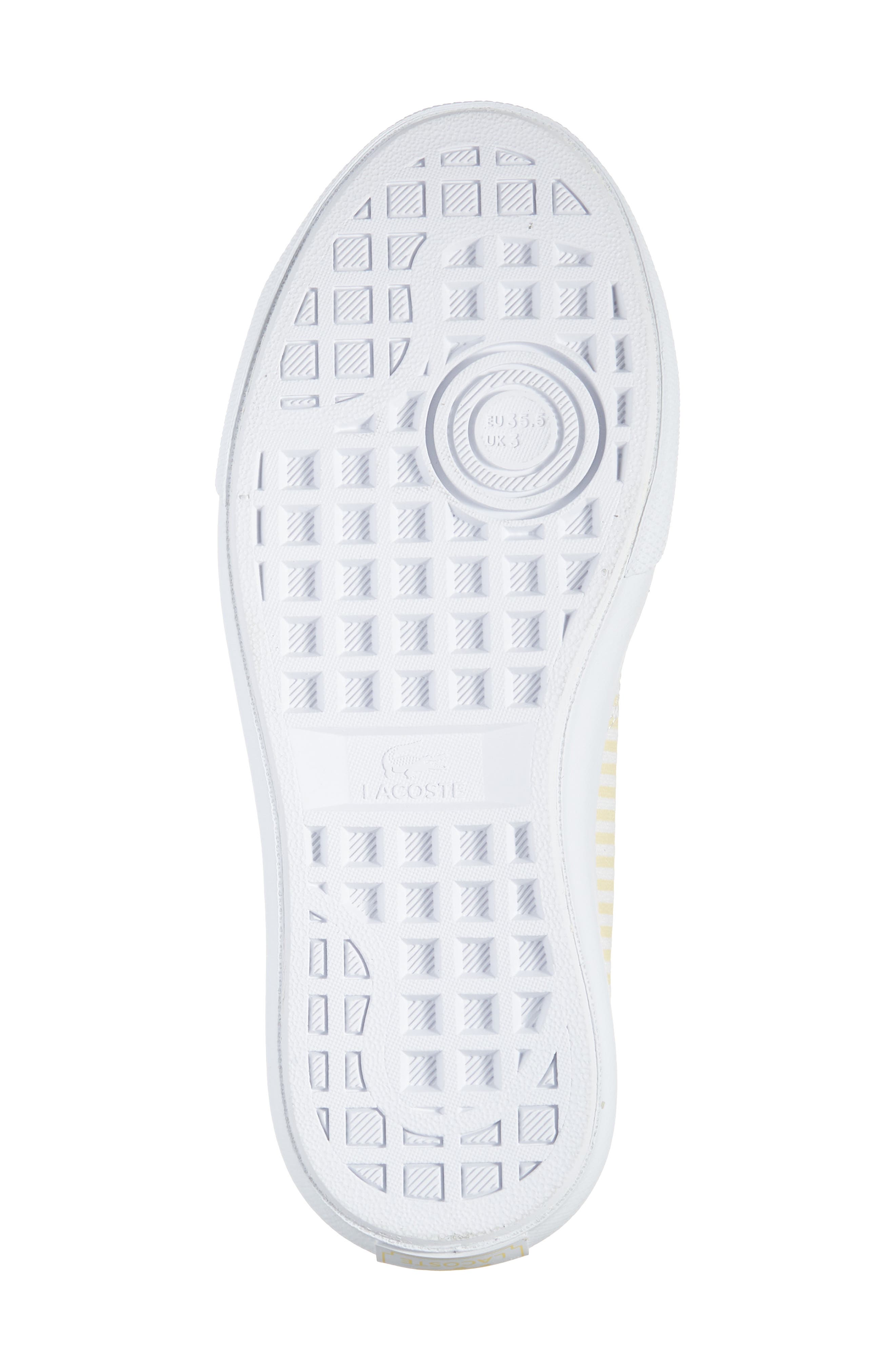 Lacoste Kids' Backcourt 125 Sneaker, Alternate, color, Light Yellow/ White