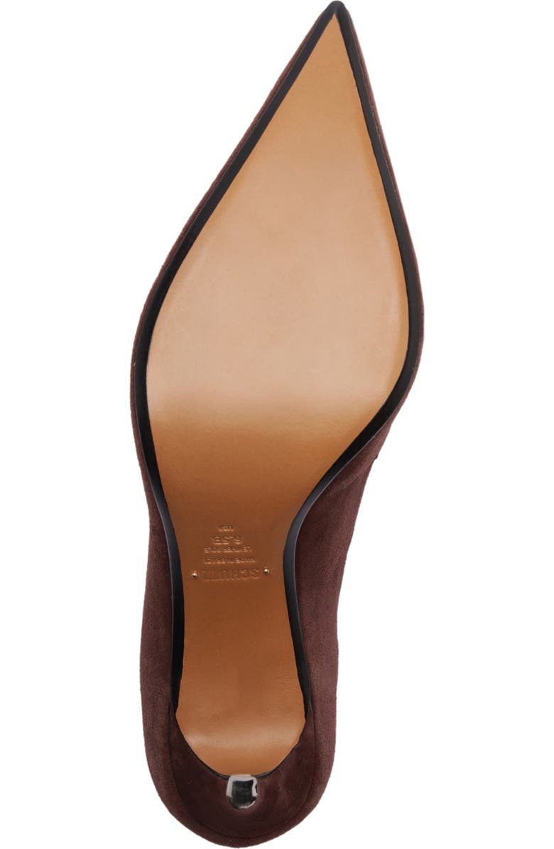 Schutz Mia Ankle Strap Pointed Toe Pump, Alternate, color, Root Brown