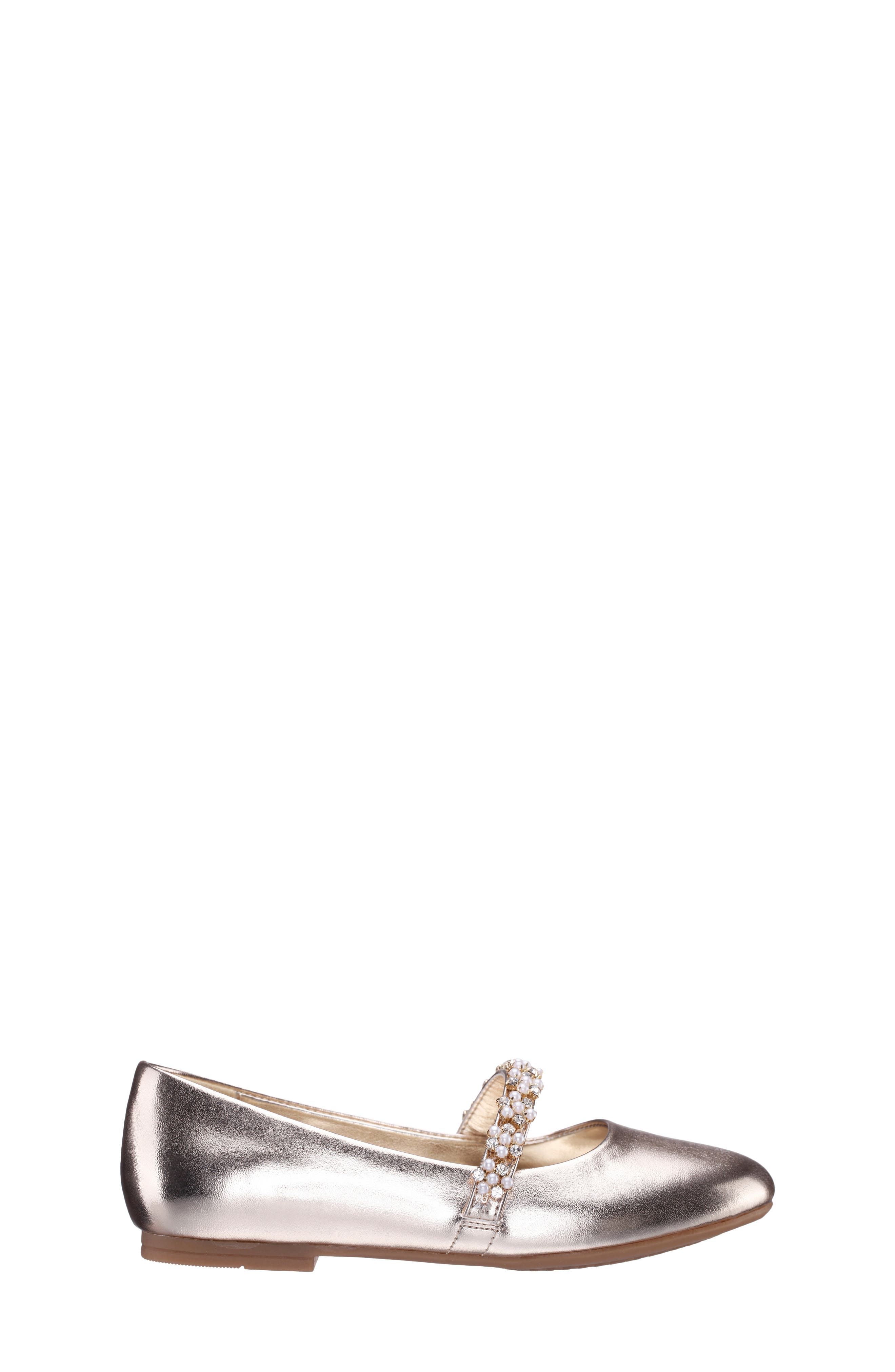 Nina Kids' Joansie Flat, Alternate, color, Light Gold Metallic