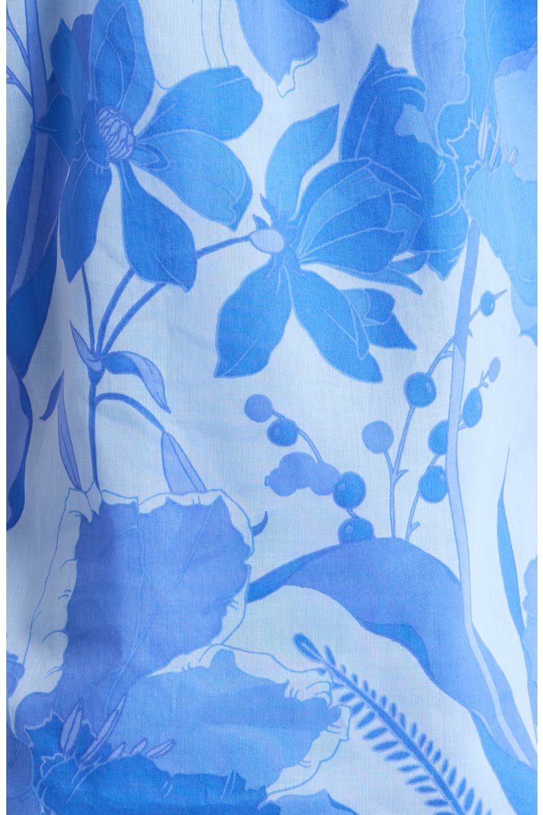 Veran Floral Puff Sleeve Cotton Top, Alternate, color, LIGHT BLUE