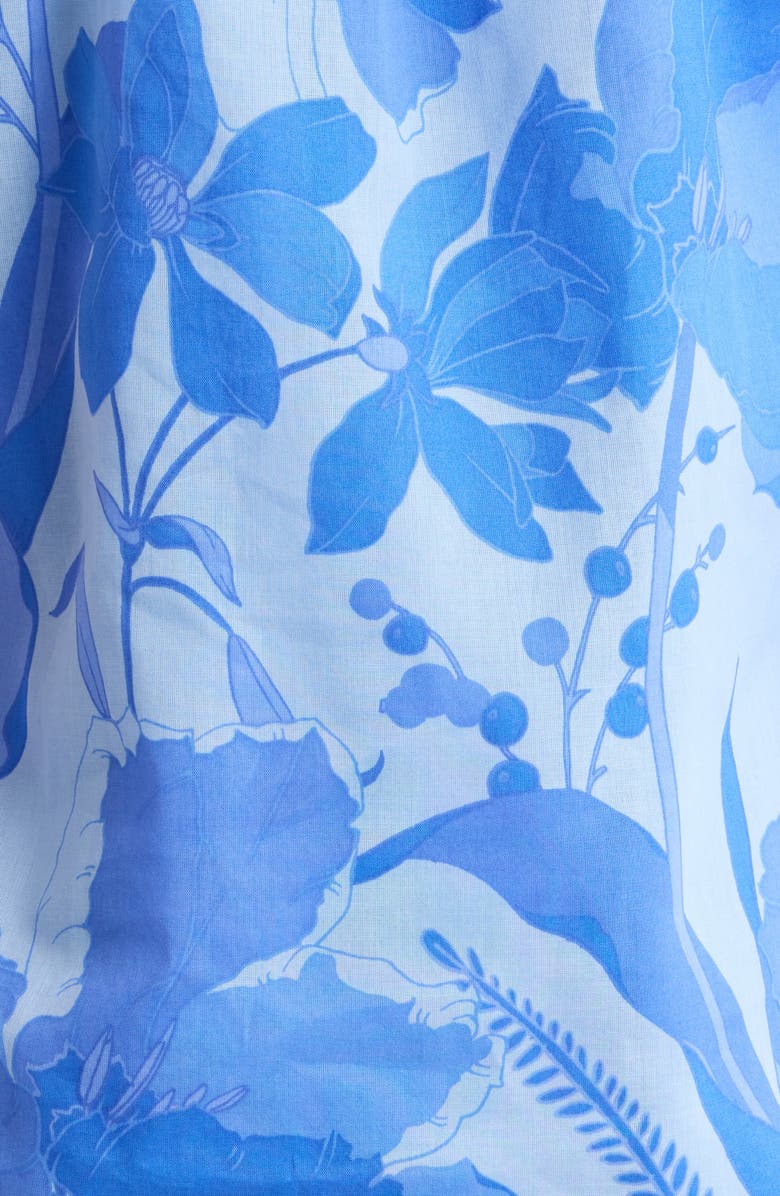 SUGARLIPS Veran Floral Puff Sleeve Cotton Top, Alternate, color, Light Blue