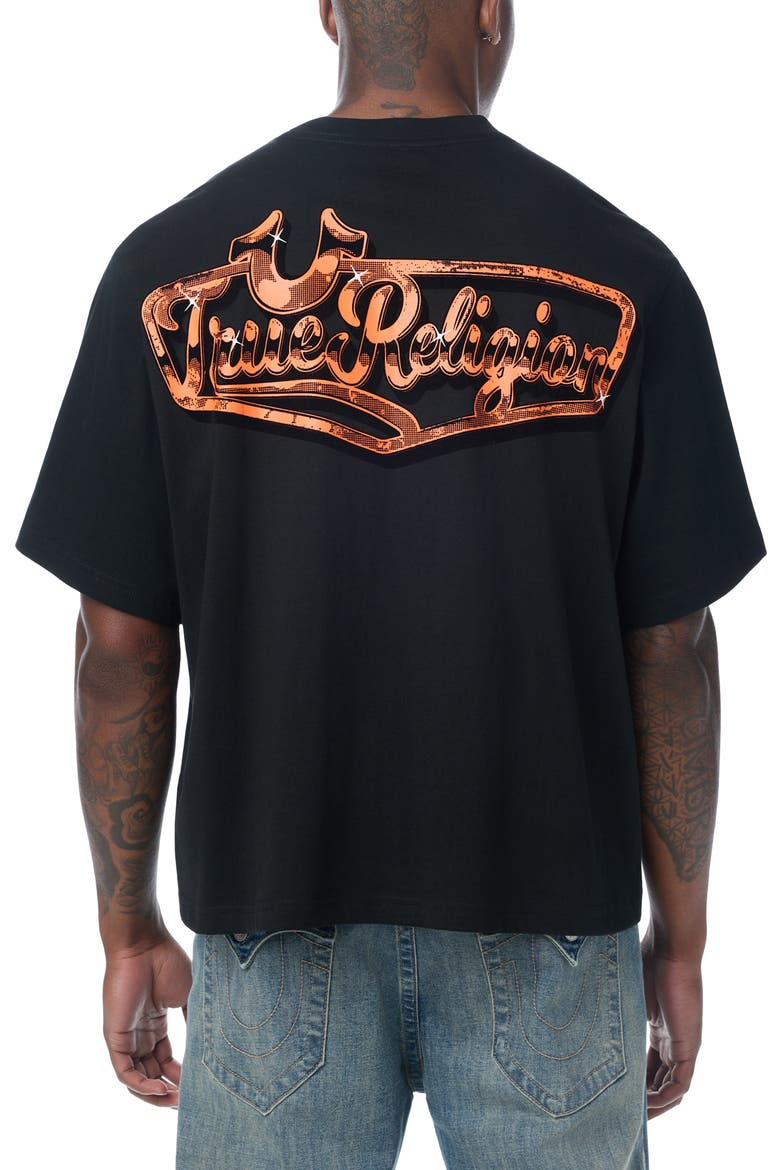 Chrome Logo Heavy Boxy Graphic T-Shirt, Alternate, color, JET BLACK