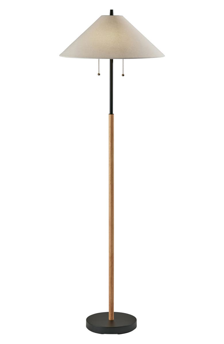 ADESSO LIGHTING Palmer Floor Lamp, Main, color, Black / Natural Wood