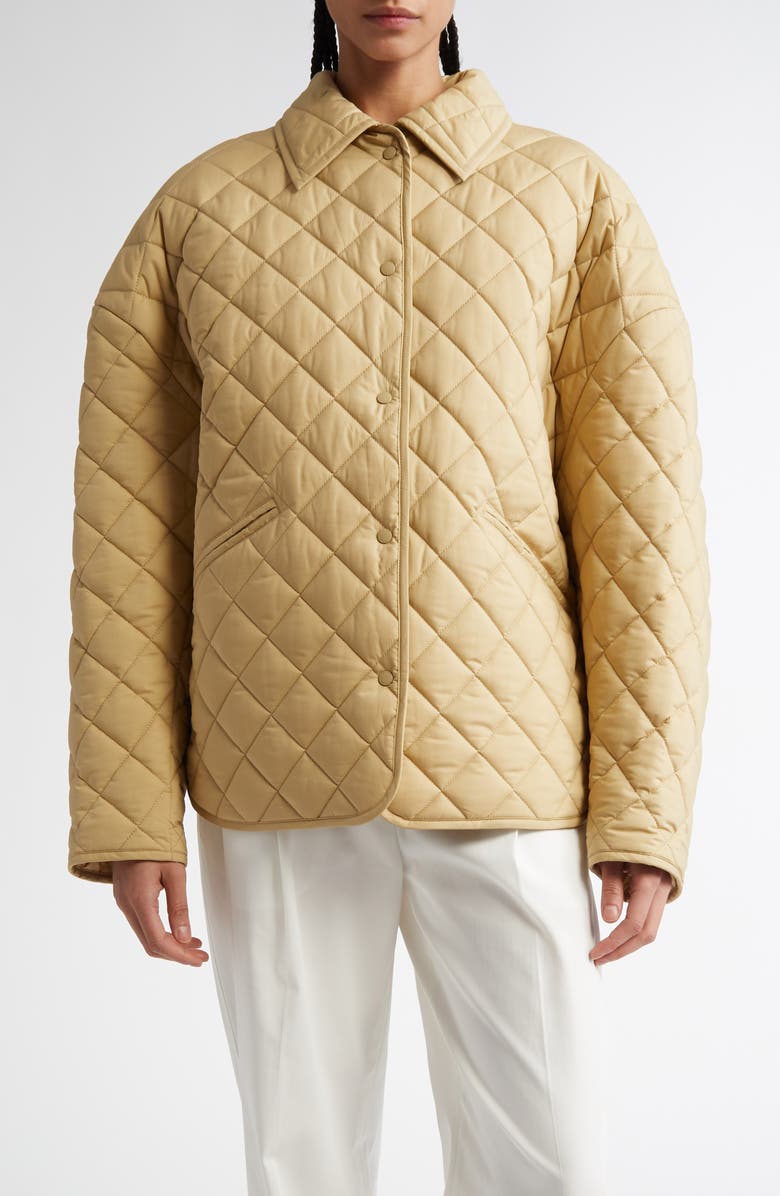 TOTEME Oversize Quilted Jacket, Main, color, Desert