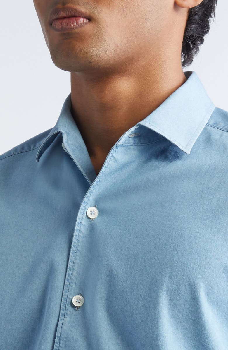 ZEGNA Denim Button-Up Shirt, Alternate, color, Light Blue