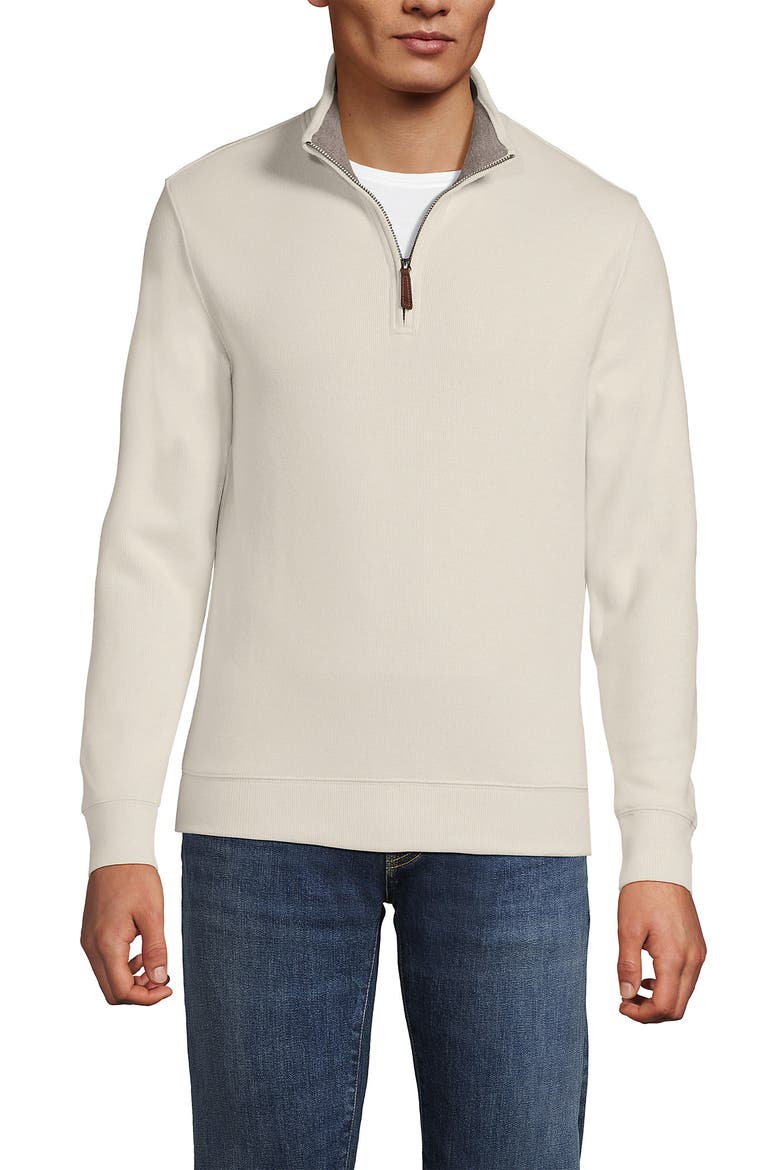 Bedford Rib Quarter Zip Pullover Sweater, Main, color, Ivory Latte
