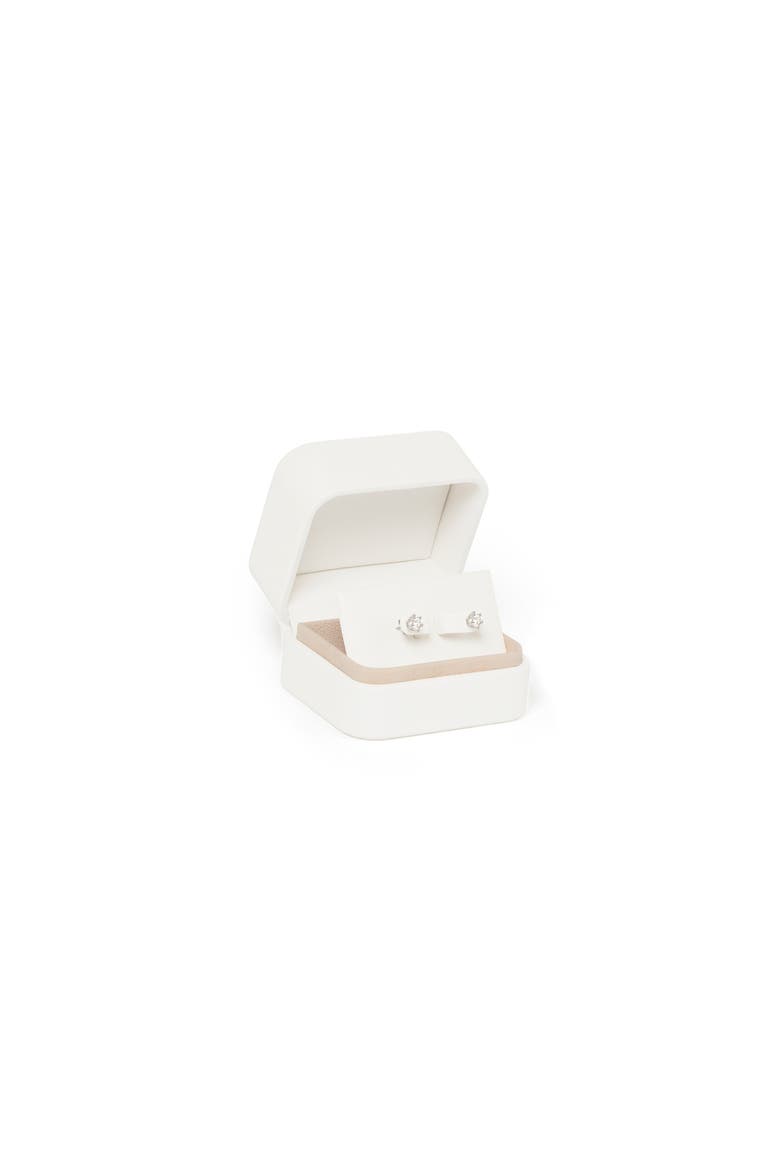 Moissanite Solitaire Diamond Earrings, Alternate, color, Silver