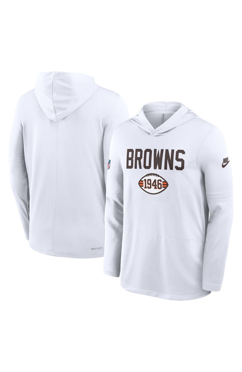 Nike Men's Nike White Cleveland Browns Alt Pack Pass Accuracy Performance Long Sleeve Hoodie T-Shirt, Alternate, color, White