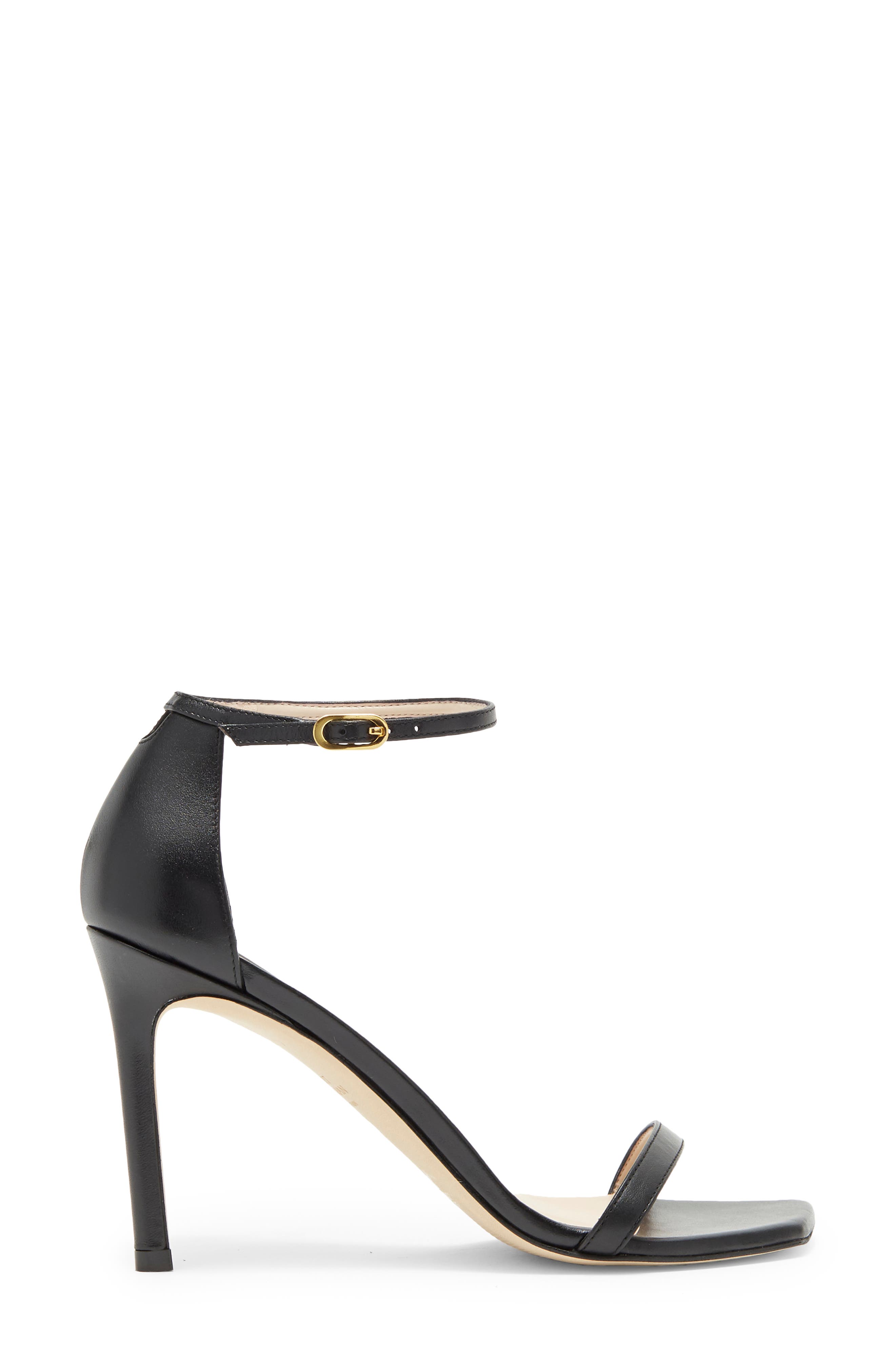 Stuart Weitzman Amelina Heeled Sandal, Alternate, color, Black