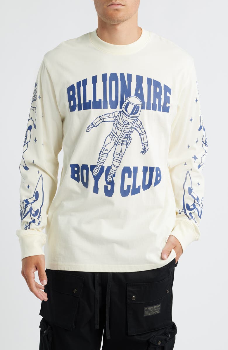 Billionaire Boys Club BB Gravity Astronaut Long Sleeve Graphic T-Shirt, Main, color, Winter White
