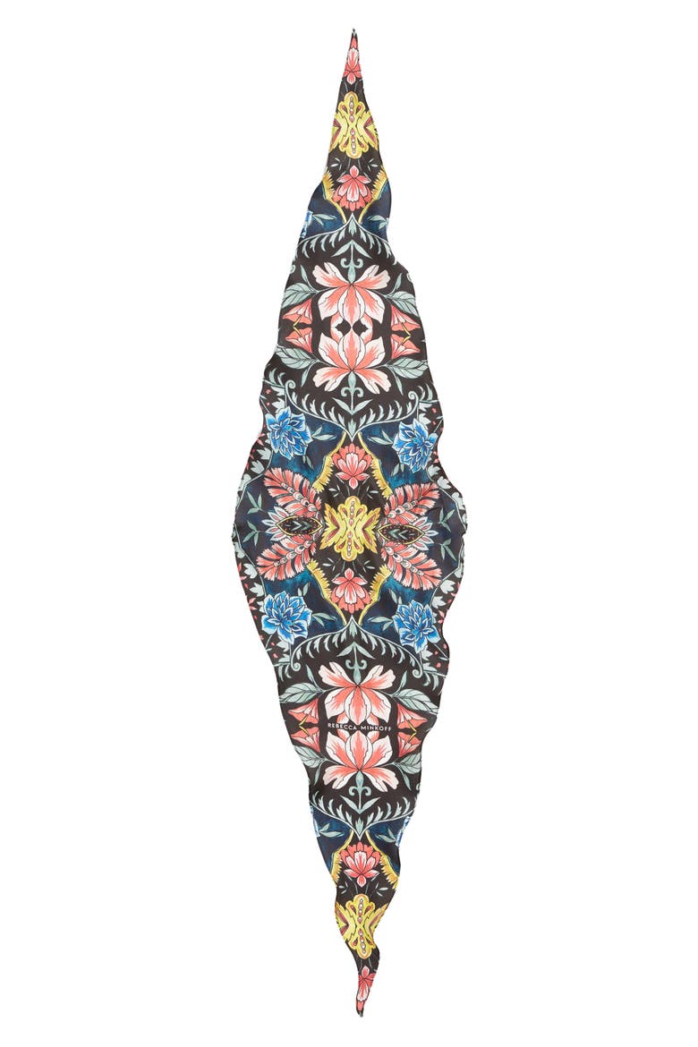 City Floral Diamond Scarf, Alternate, color, BLACK