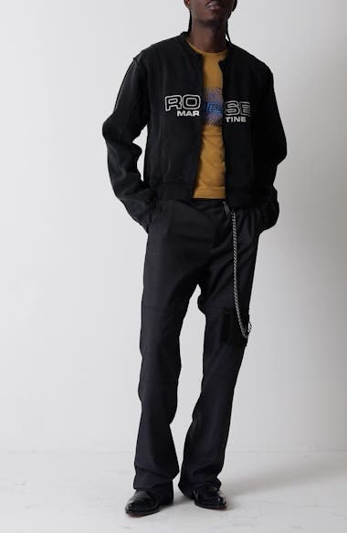 Martine Rose Shrunken Full Zip Logo Sweatshirt | Nordstrom