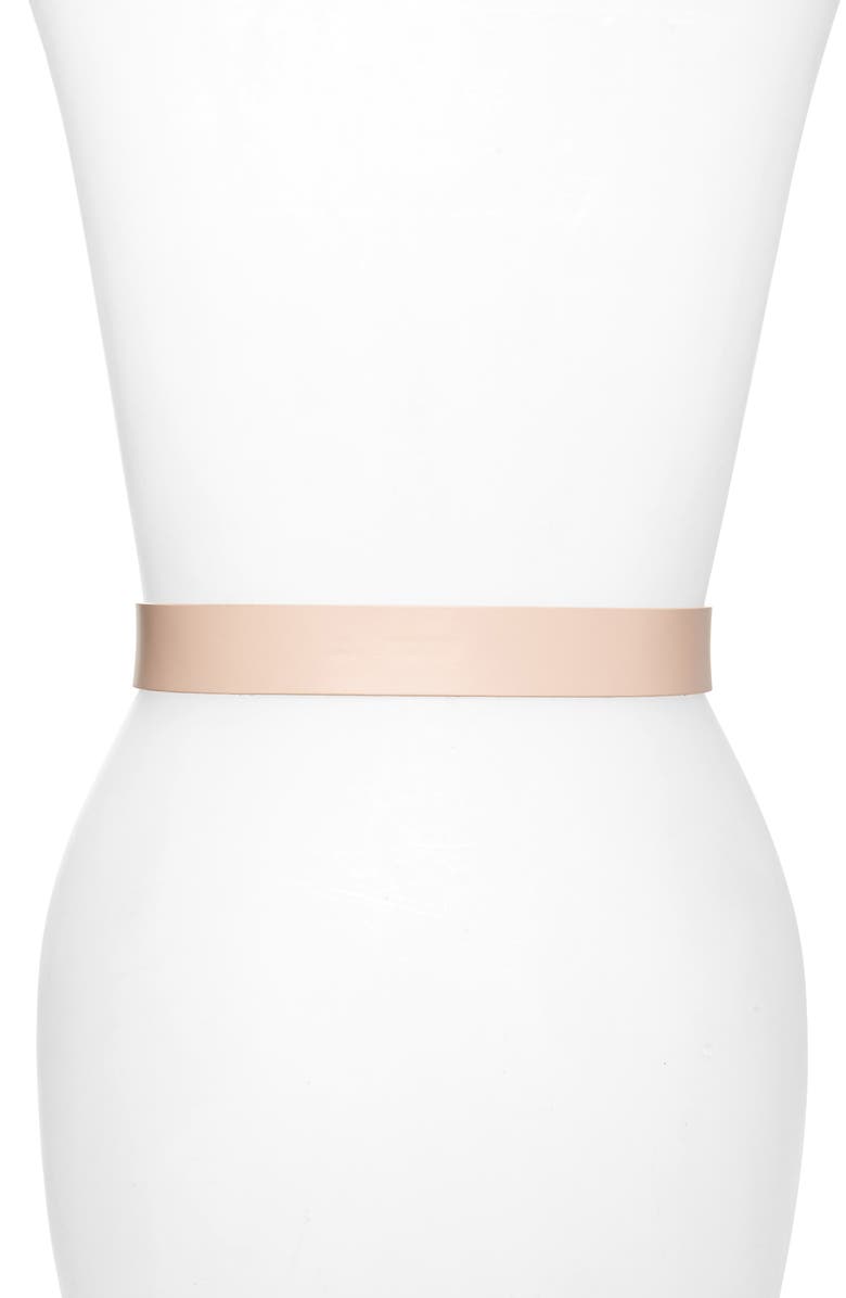 Rachel Parcell Circle Buckle Leather Belt, Alternate, color,