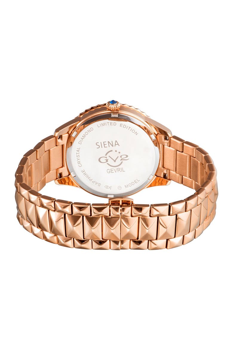 Women's Siena Mother of Pearl Dial Stainless Steel Watch, 38mm - 0.0044 ctw, Alternate, color, ROSE GOLD
