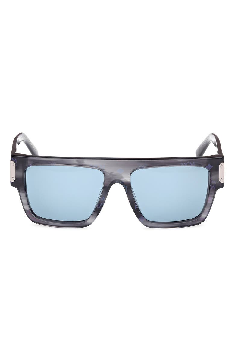MCM 54mm Rectangular Sunglasses, Main, color, Grey/ Other / Blue