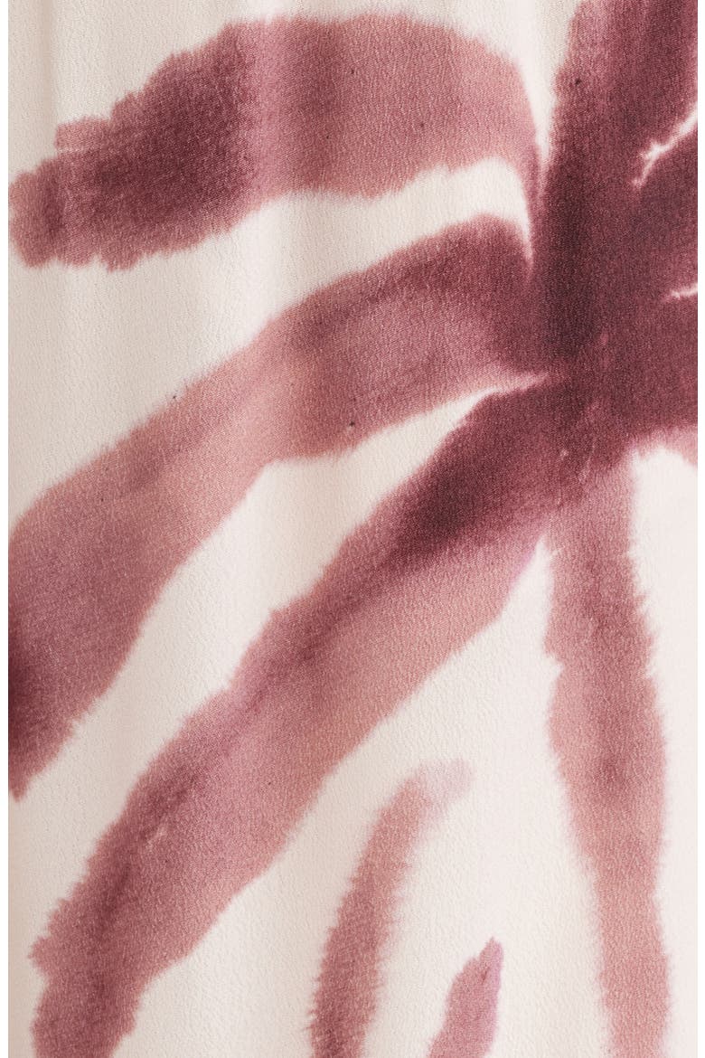 Isle Palm Tree Print Wide Leg Pants, Alternate, color, COCOA