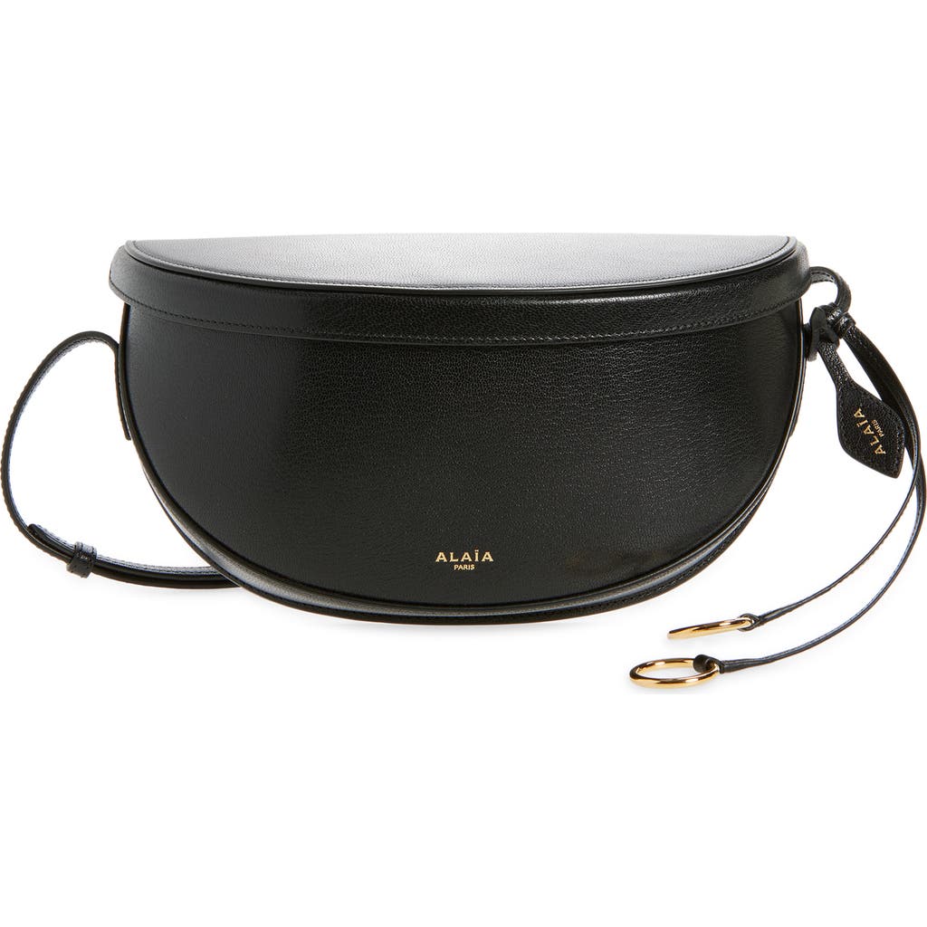 Alaïa Hip East West Grained Leather Cross-body Bag In Black
