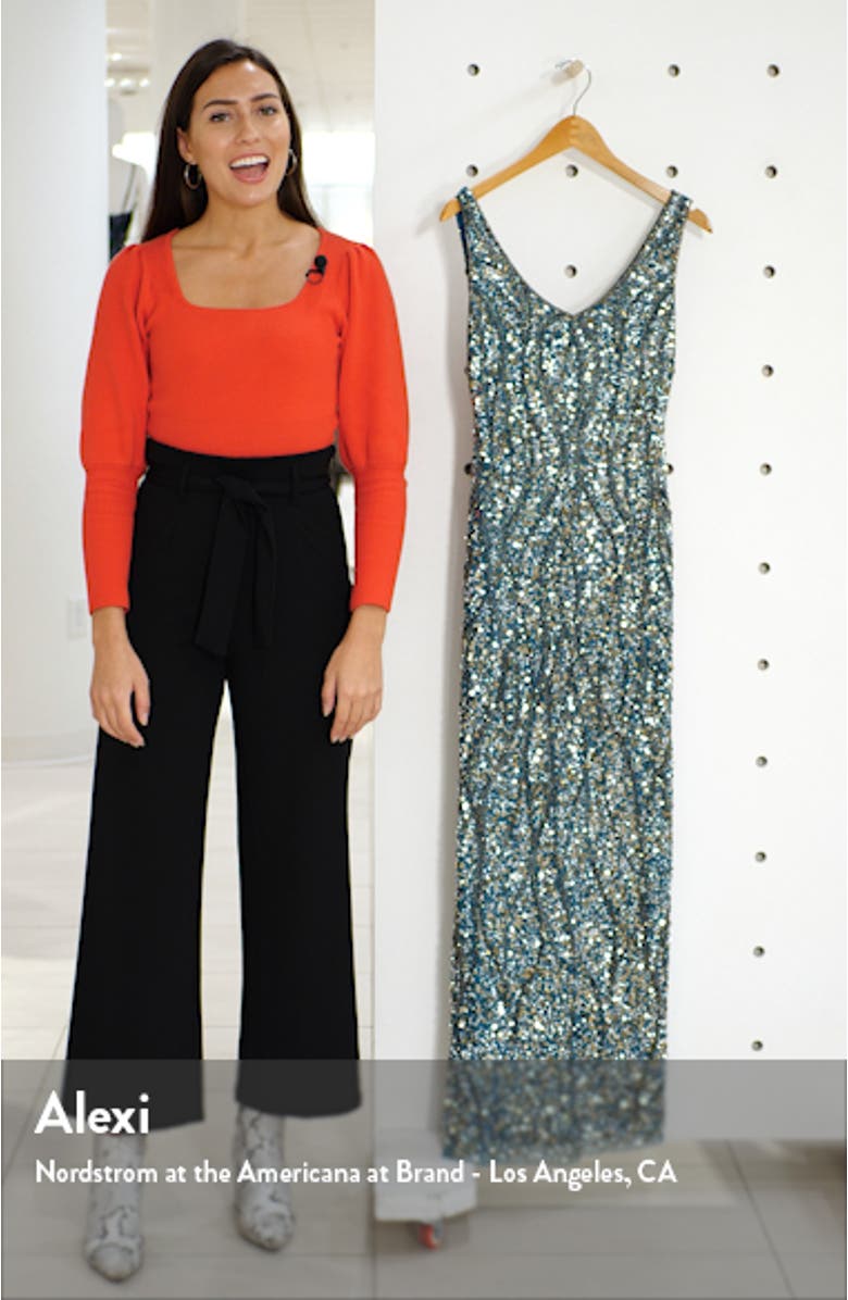 Sequin & Bead Sleeveless Gown, sales video thumbnail