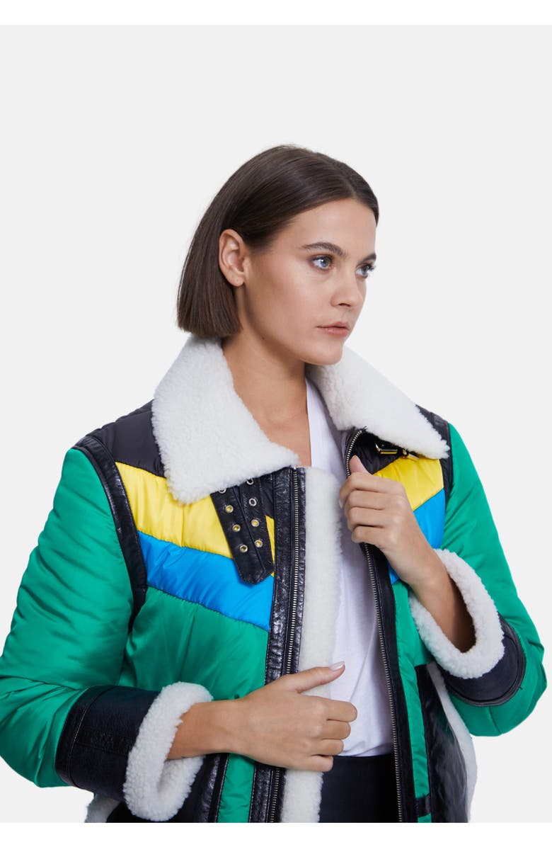 Furniq UK Clarissa Sheepskin Coat, Alternate, color, Black