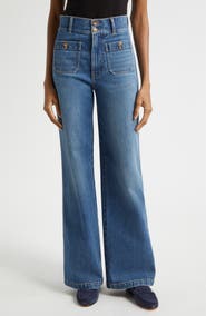 Veronica Beard Taylor High Waist Wide Leg Jeans