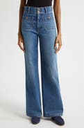 Veronica Beard Taylor High Waist Wide Leg Jeans
