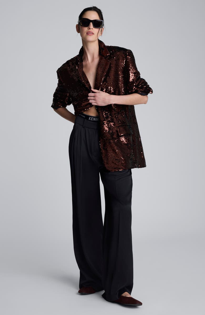 Kenneth Cole Sequin Wrap Jacket, Alternate, color, Spiced Brandy