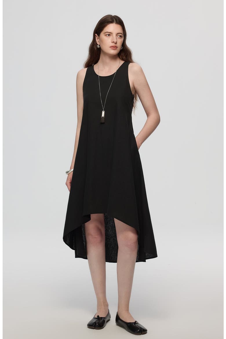 Hemp High Low Dress, Main, color, Black