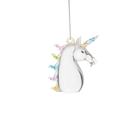 Unicorn Head Blown Glass Ornament